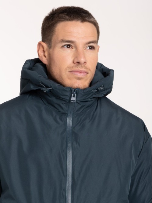 Parka à capuche bleu nuit...
