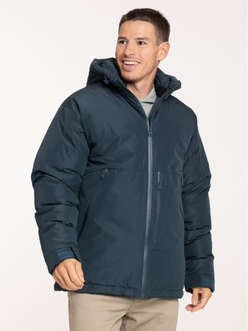 Parka à capuche bleu nuit...