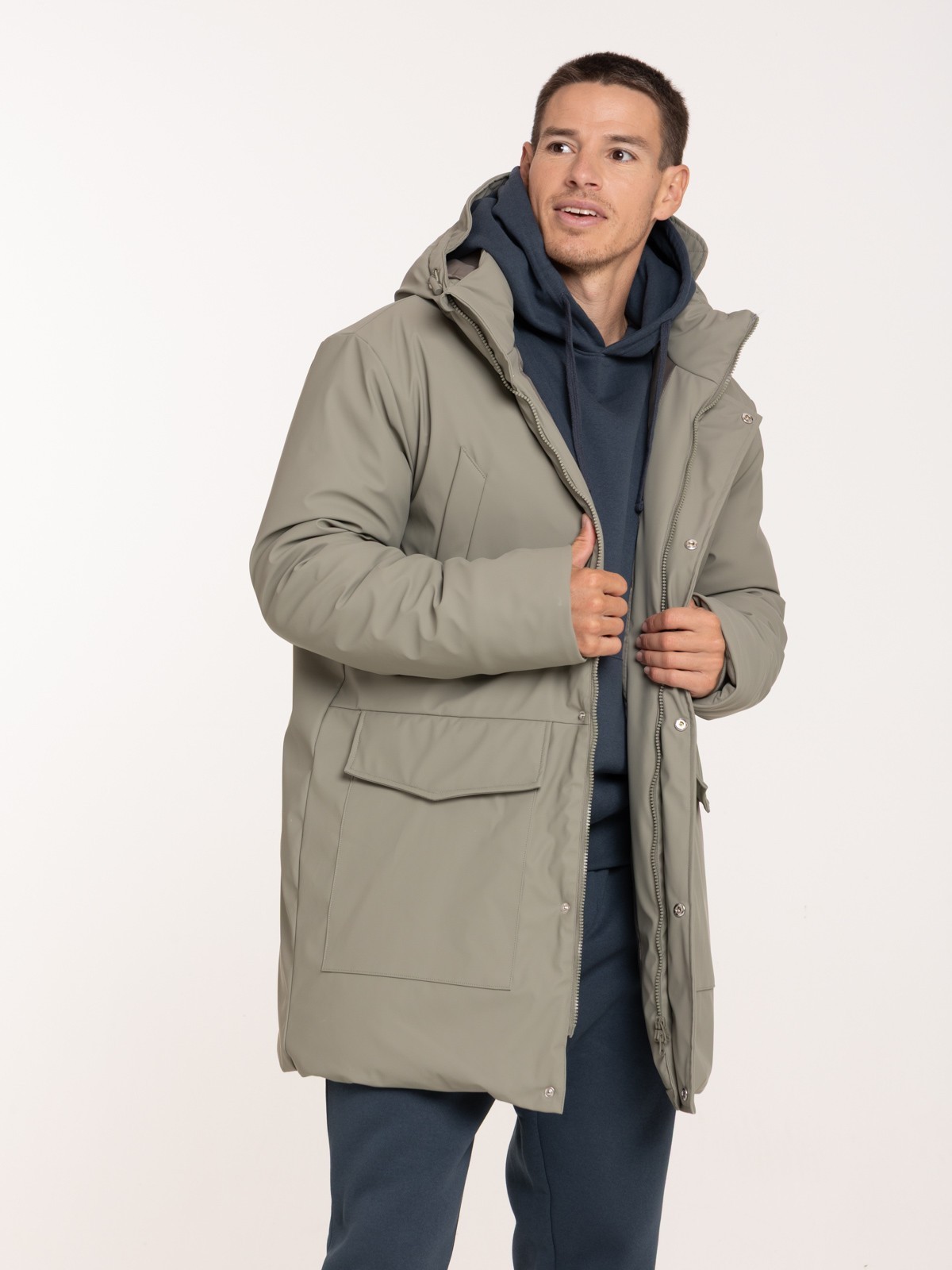 Parka à capuche kaki homme Parka à capuche kaki homme