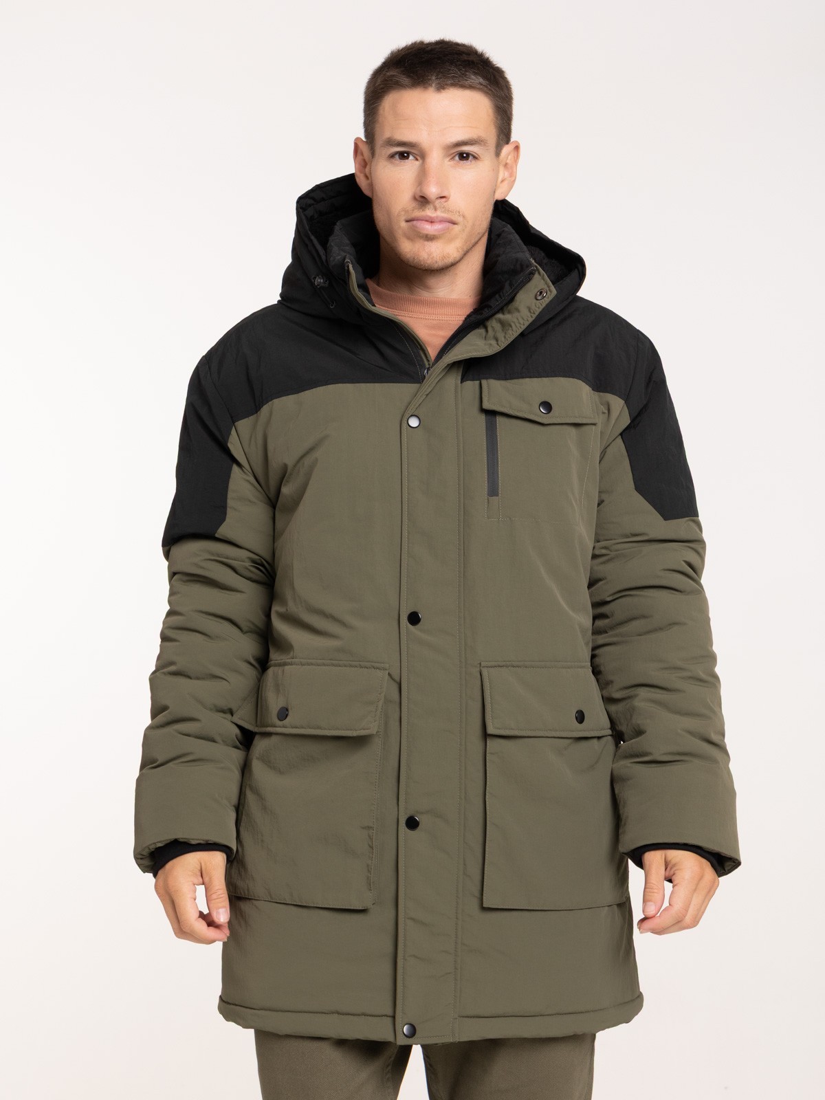 Parka à capuche bicolore homme Parka à capuche bicolore homme