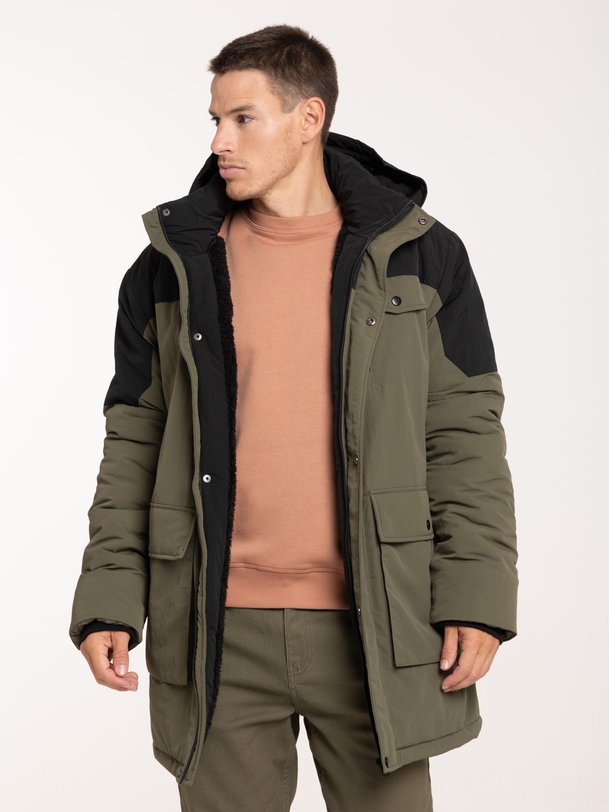 Parka à capuche bicolore homme Parka à capuche bicolore homme