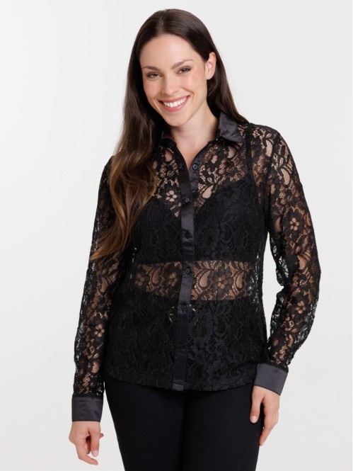 Chemise dentelle manches...