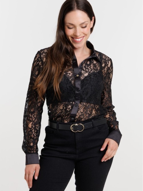 Chemise dentelle manches...