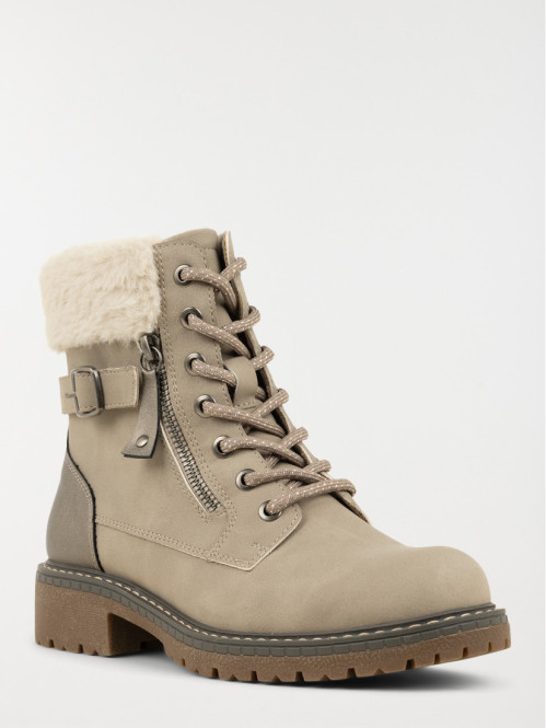 Bottines col sherpa grises...