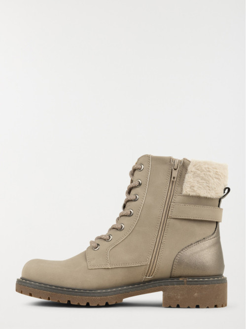 Bottines col sherpa grises...