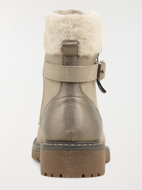 Bottines col sherpa grises...