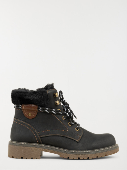 Bottines col fourré noir femme (36-41)