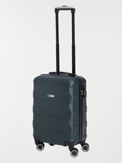 Valise rigide grise à roulettes 