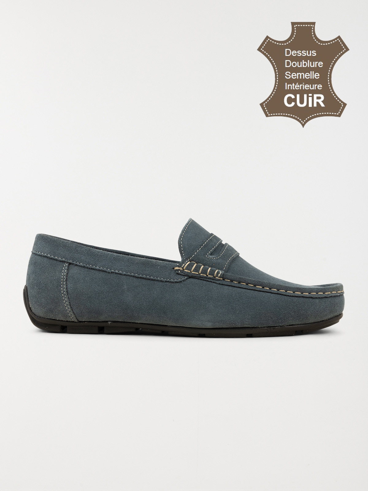 Mocassin bleu jean homme (40-46)
