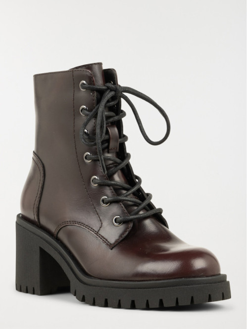 Bottines bordeaux à talon femme (36-41)
