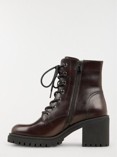 Bottines bordeaux à talon femme (36-41)