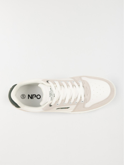 Baskets blanches lacets homme (40-46)