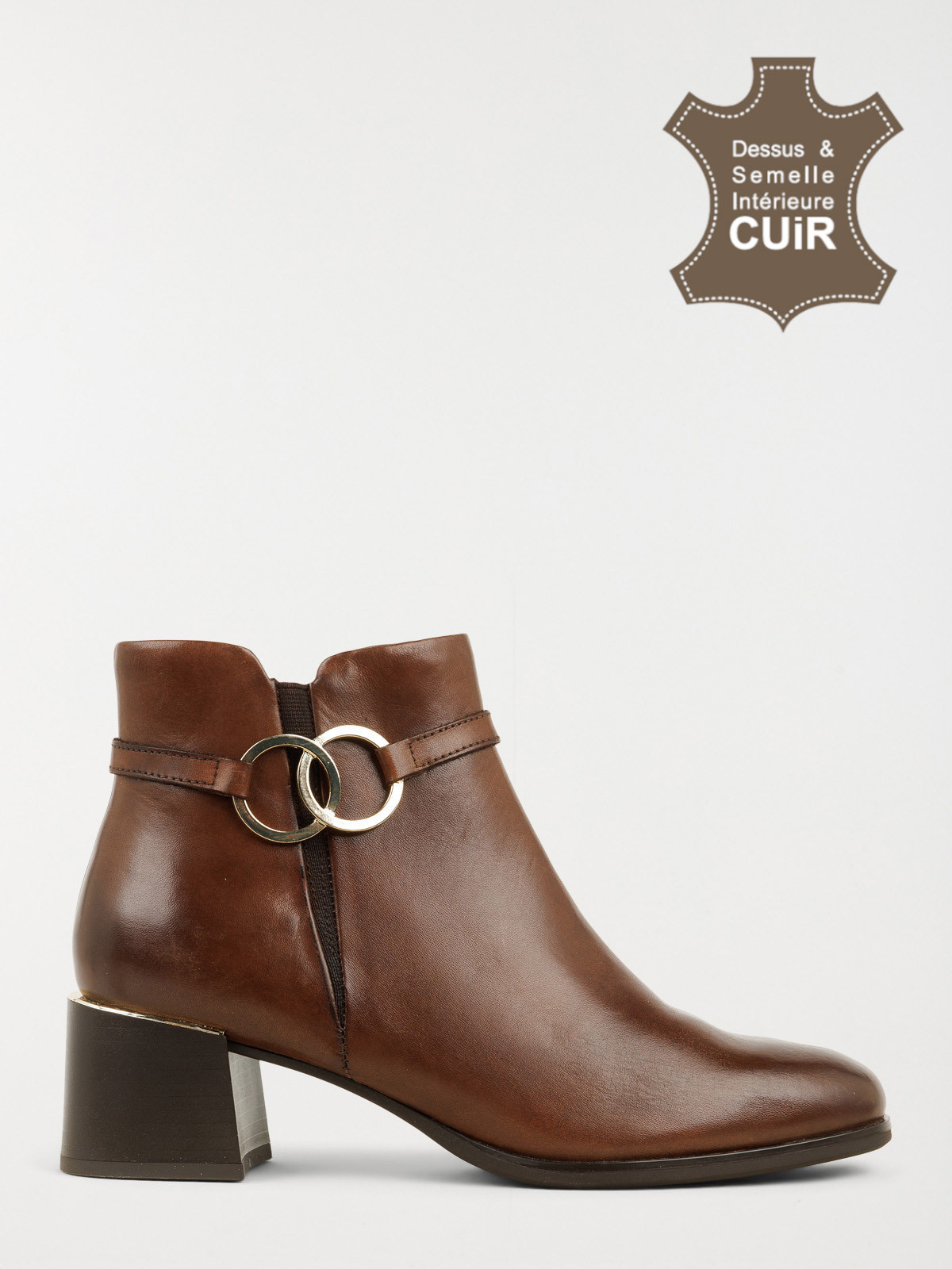 Bottines à talons marrons femme (36-41)