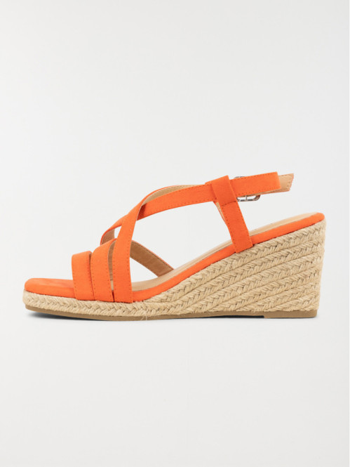 Sandale compensée orange femme (36-41)
