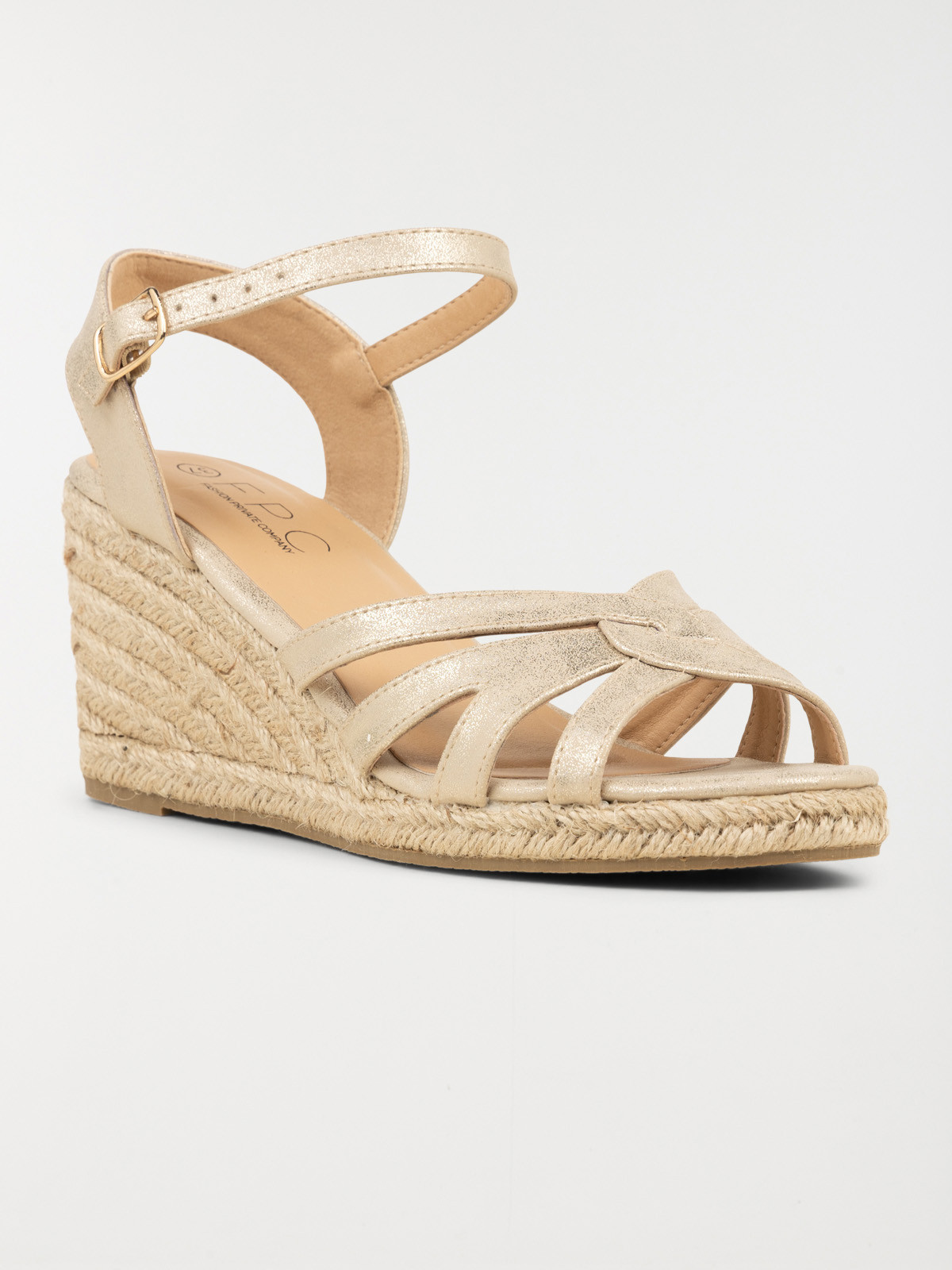 Sandale compensée dorée femme (36-41) Sandale compensée dorée femme (36-41)