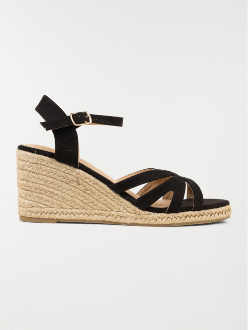 Sandale compensée femme noir (36-41)