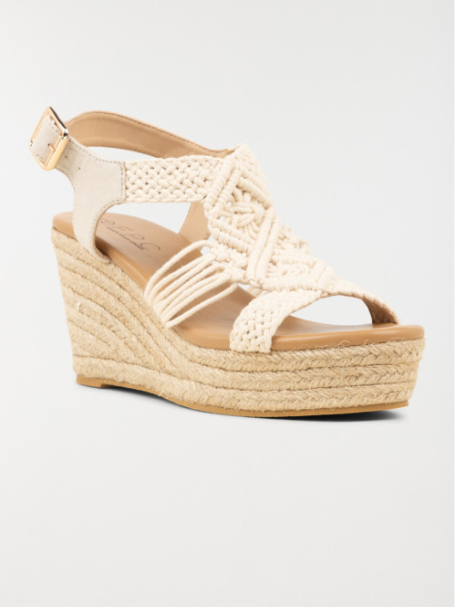Sandale compensée macramé...