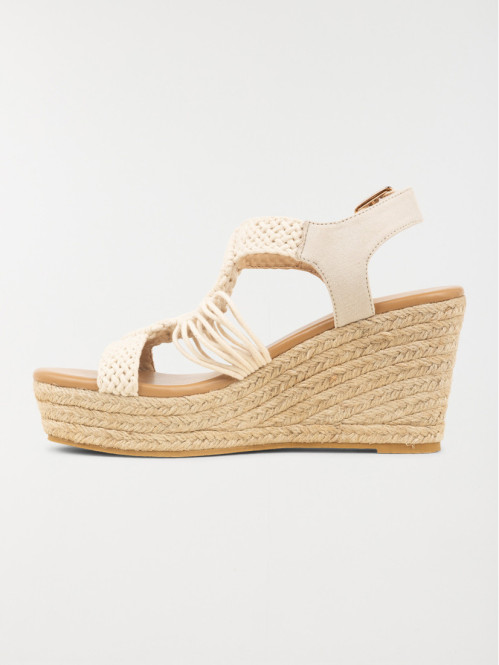 Sandale compensée macramé...