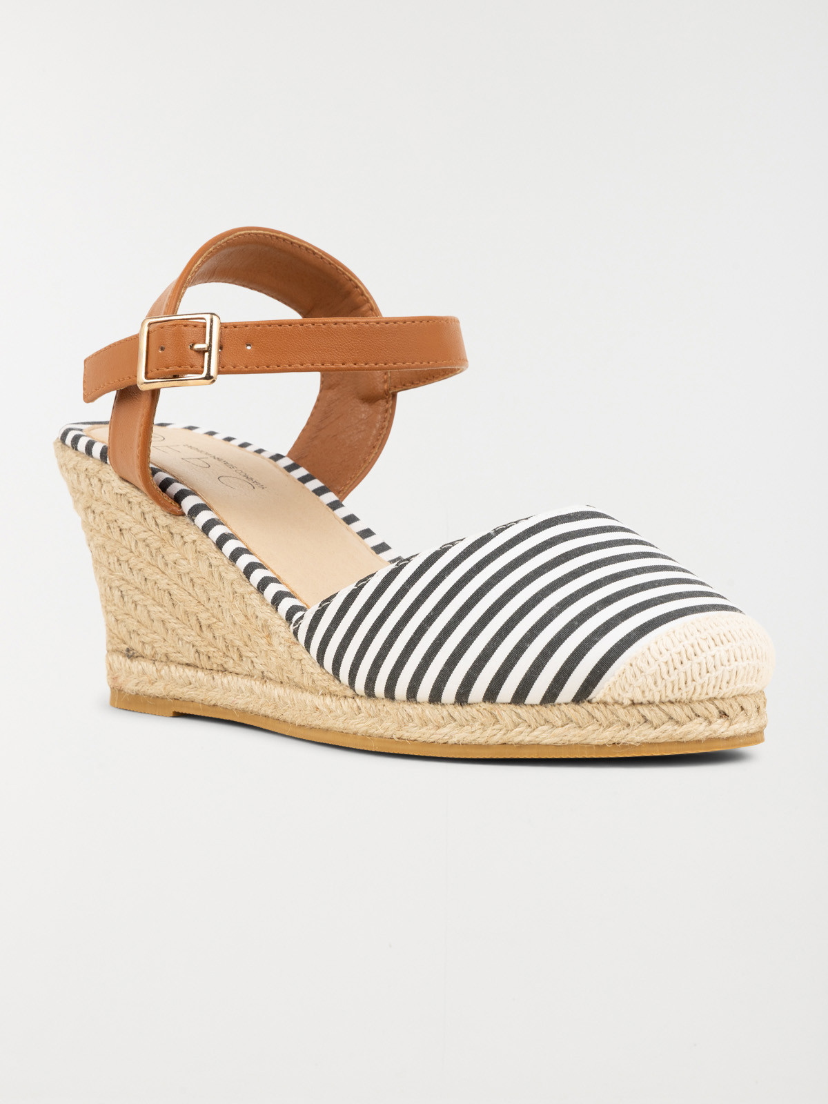 Sandale compensée rayée femme (36-41) Sandale compensée rayée femme (36-41)