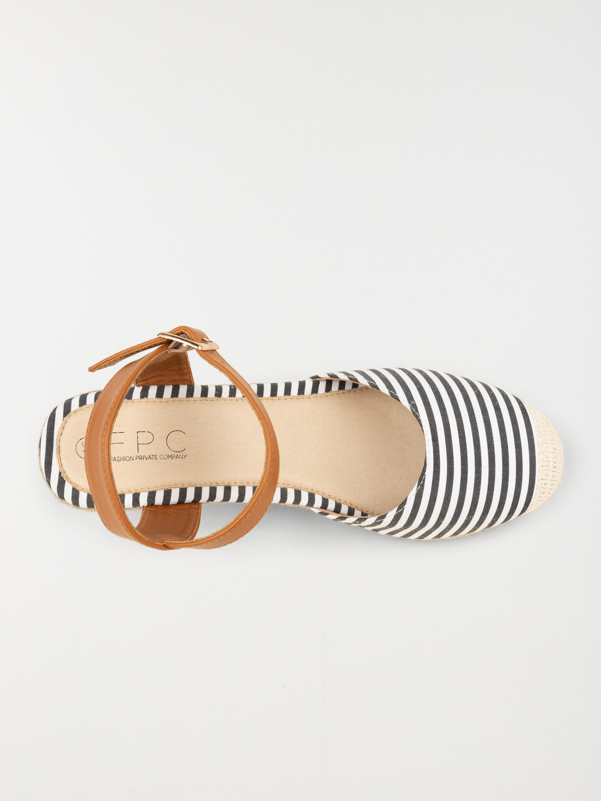 Sandale compensée rayée femme (36-41) Sandale compensée rayée femme (36-41)