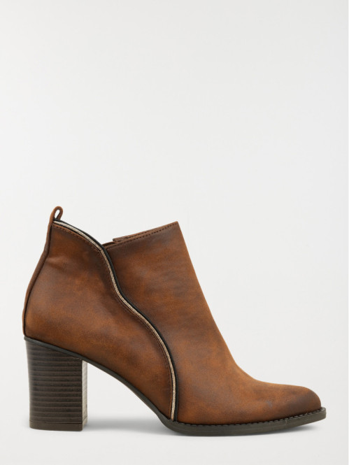 Bottines marrons à talon femme (36-41)