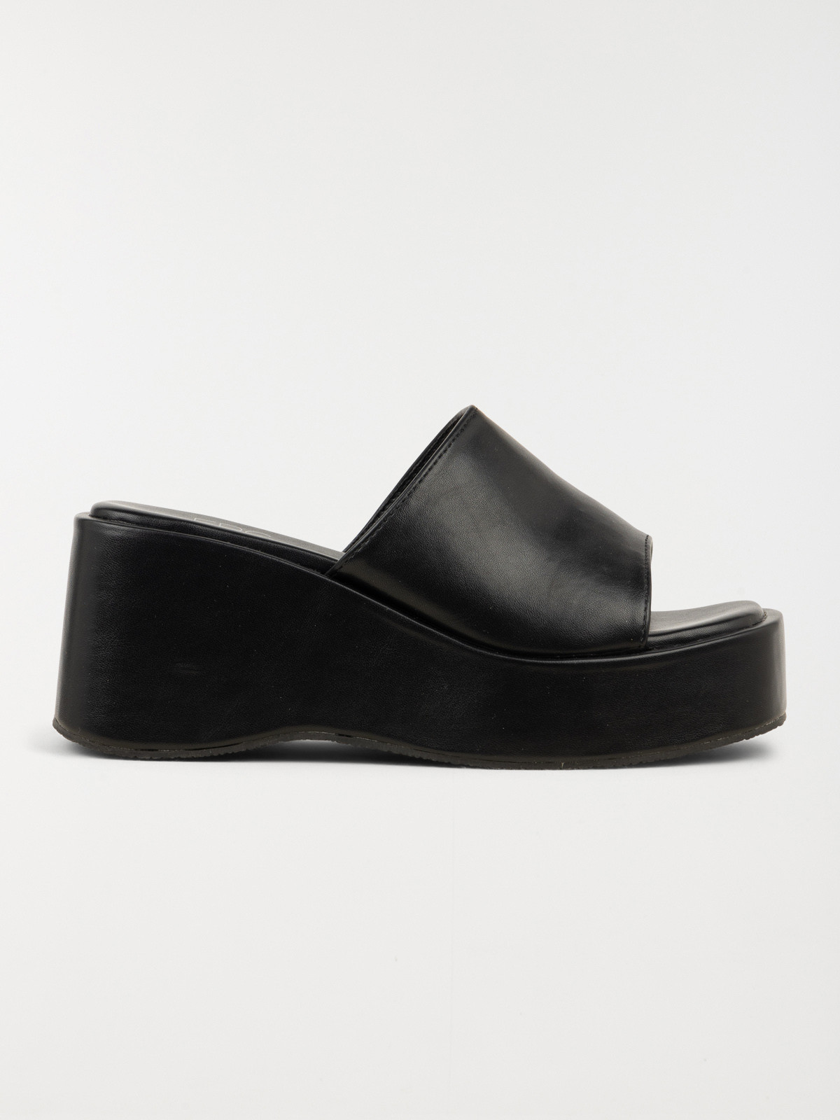 Mules compensées femme noires (36-41)