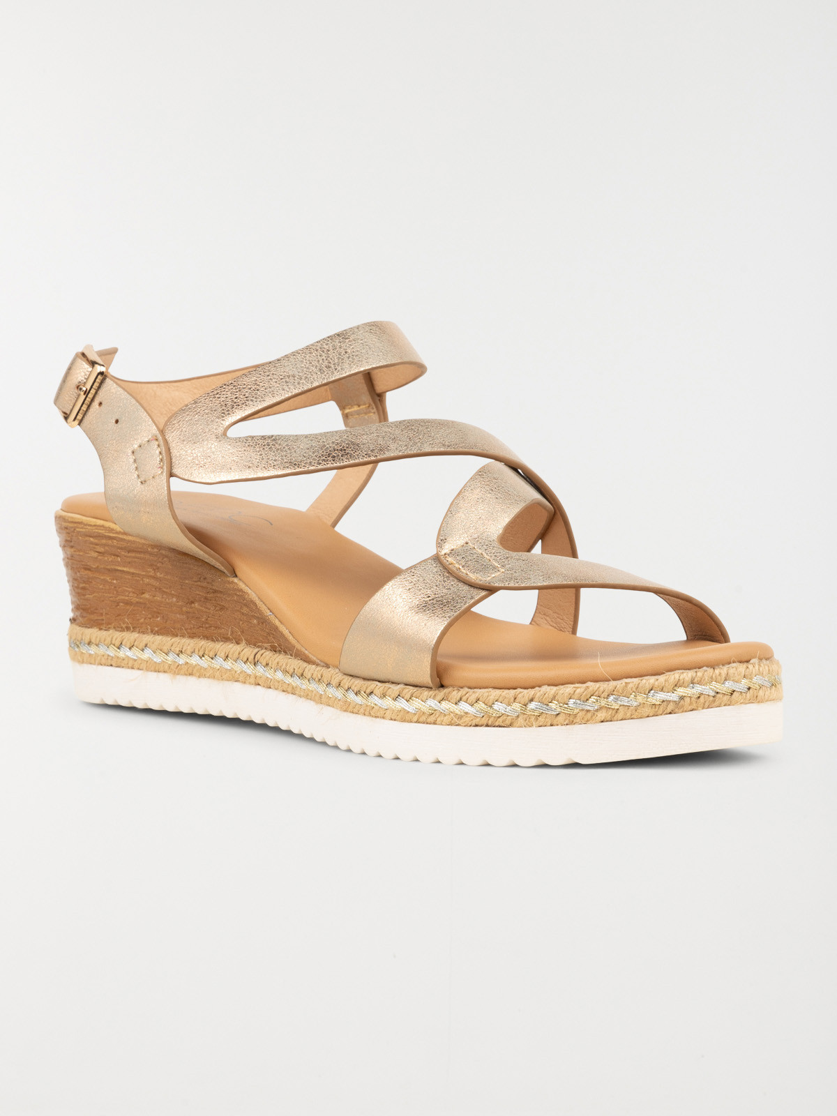 Sandales compensées dorées femme (36-41)