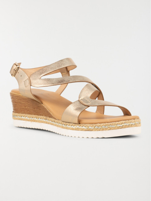 Sandales compensées dorées femme (36-41)