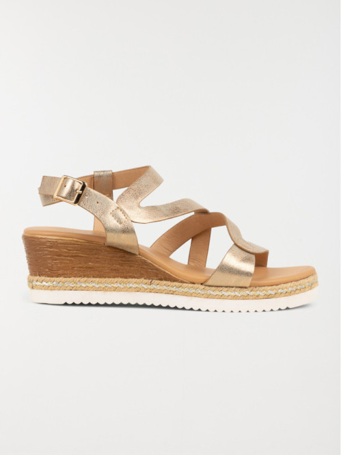 Sandales compensées dorées femme (36-41)