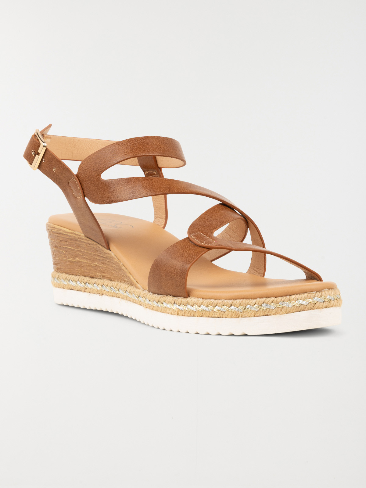 Sandales compensées camel femme (36-41)