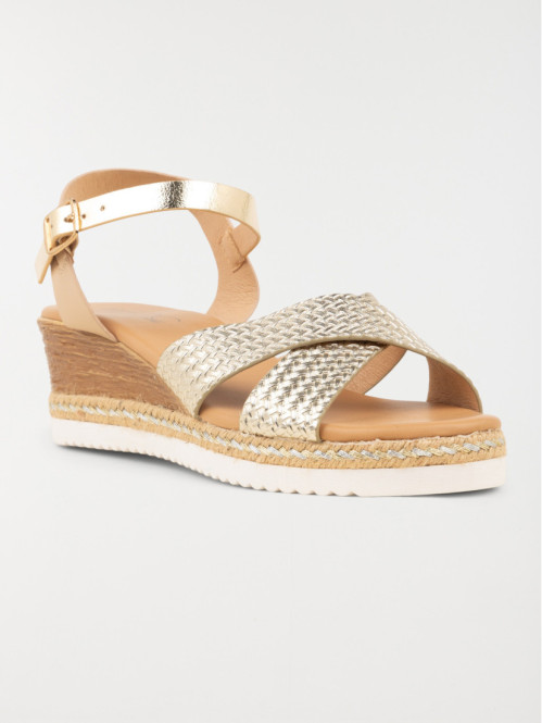 Sandales dorées compensées femme (36-41)