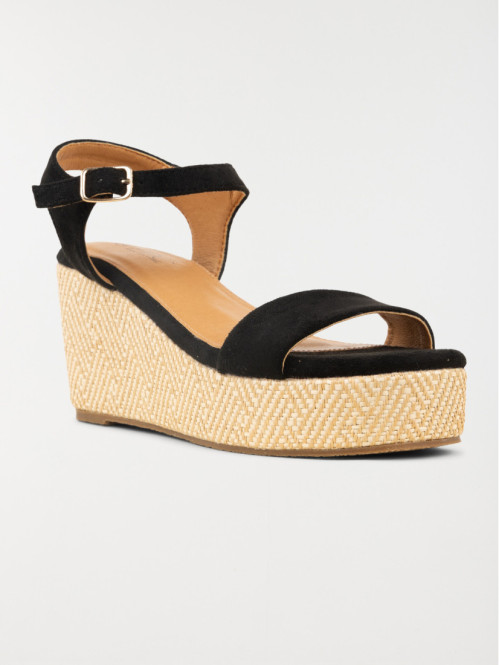 Sandales compensées femme noires (36-41) Sandales compensées femme noires (36-41)