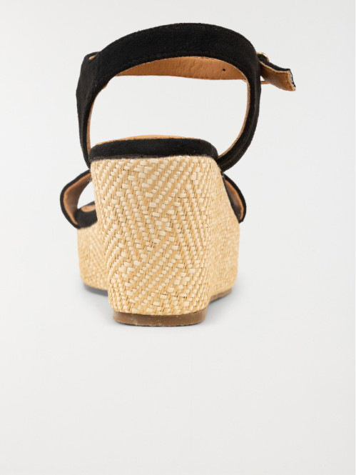 Sandales compensées femme noires (36-41) Sandales compensées femme noires (36-41)