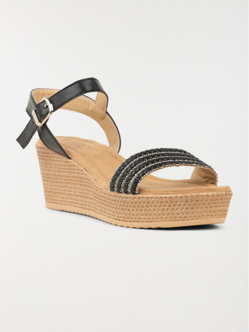 Sandales compensées noires femme (36-41) Sandales compensées noires femme (36-41)