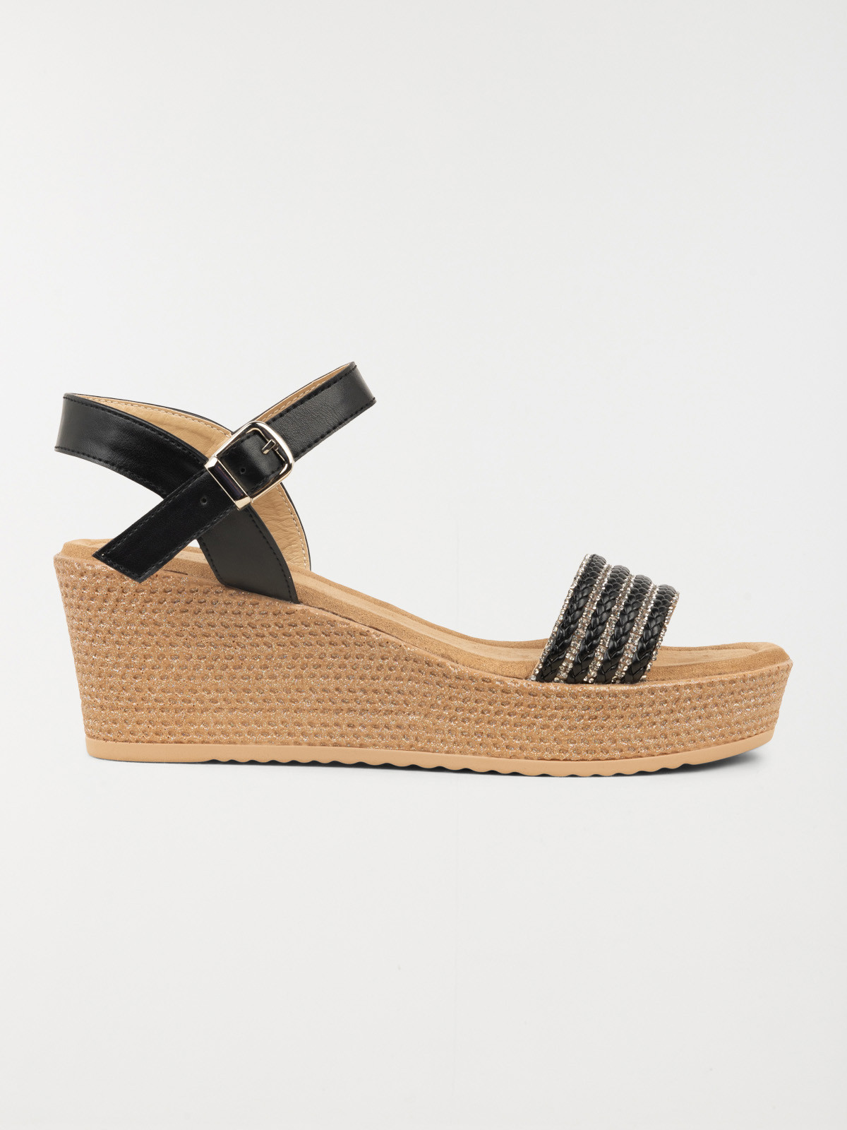 Sandales compensées noires femme (36-41)