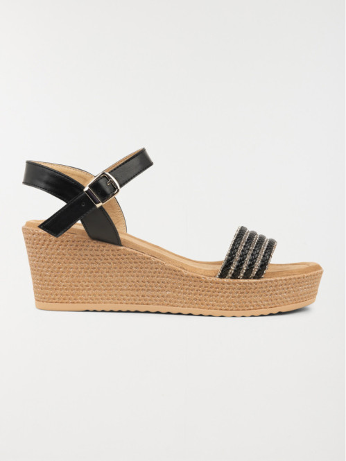 Sandales compensées noires femme (36-41)
