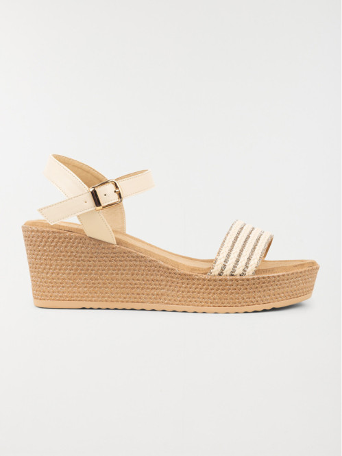 Sandales compensées beige femme (36-41)