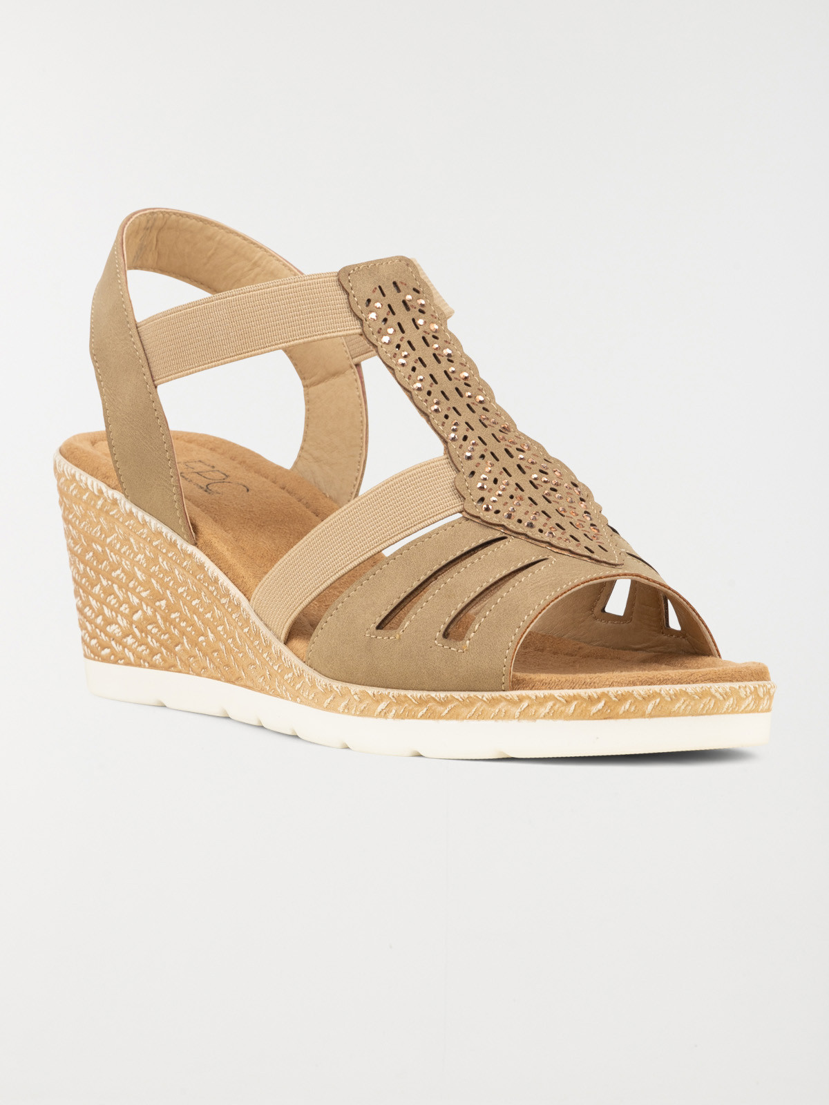 Sandales compensées femme strass (36-41)