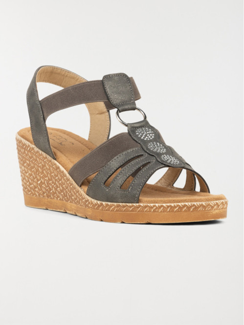 Sandales compensées strass femme (36-41)