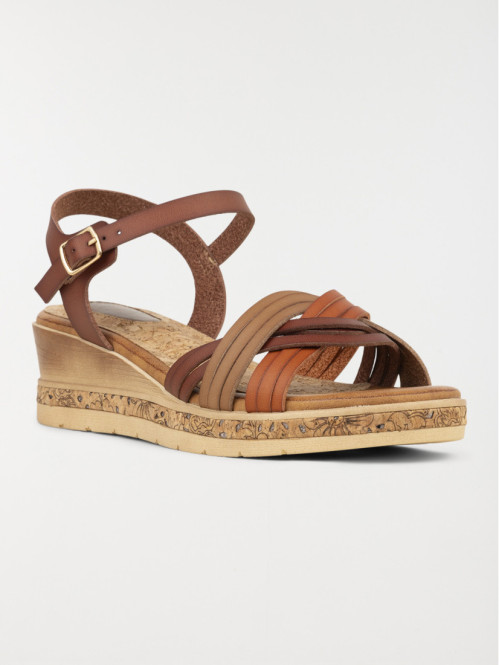 Sandales compensées femme marron (36-41) Sandales compensées femme marron (36-41)