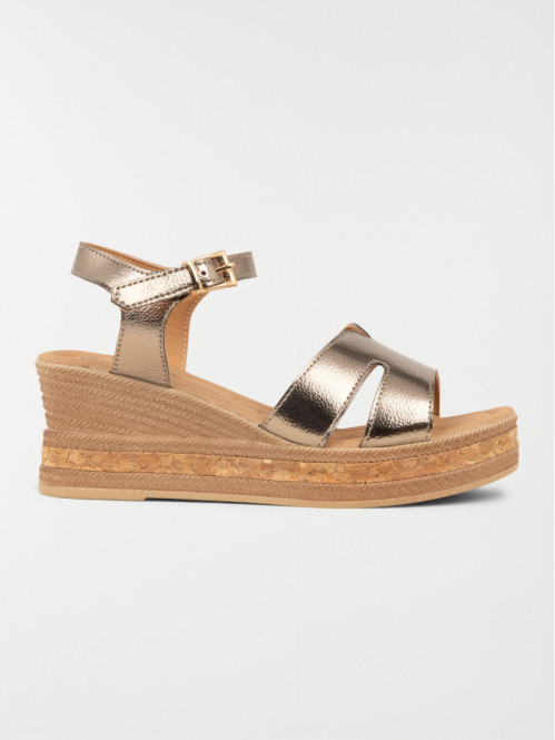 Sandales compensées femme or (36-41)