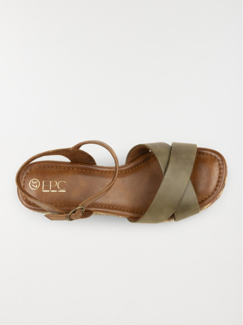 Sandales compensées femme olive (36-41) Sandales compensées femme olive (36-41)