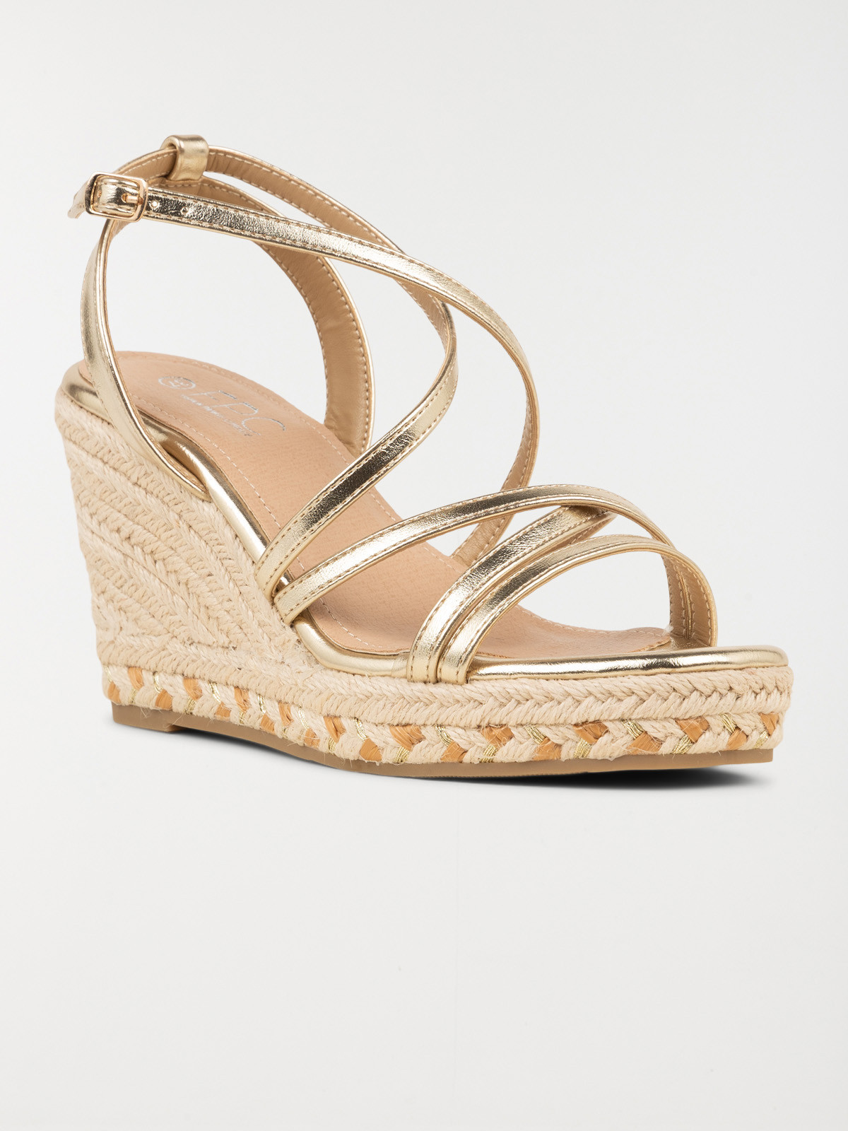 Sandale dorée compensée femme (36-41)