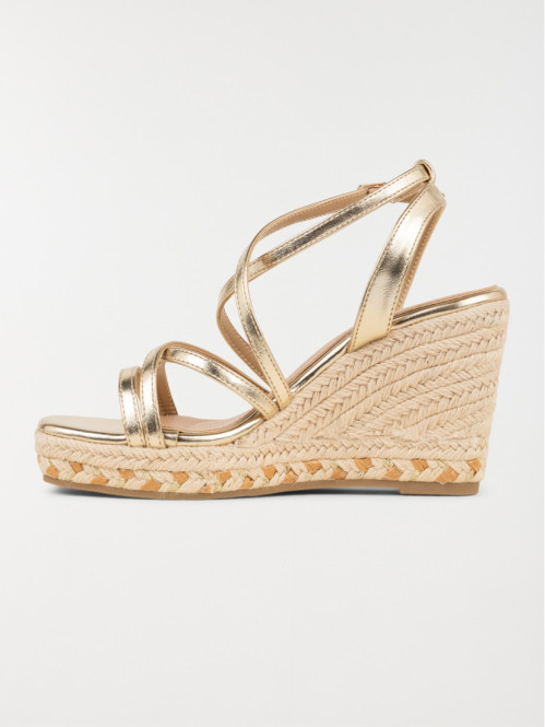 Sandale dorée compensée femme (36-41)