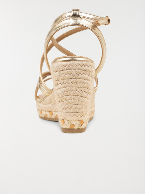 Sandale dorée compensée femme (36-41)