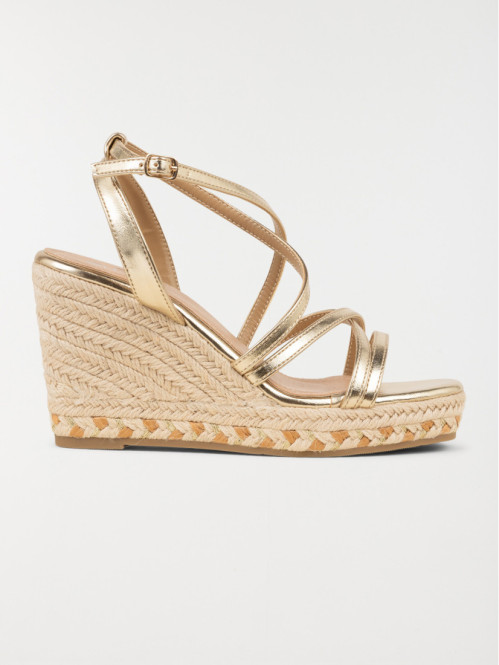 Sandale dorée compensée femme (36-41)