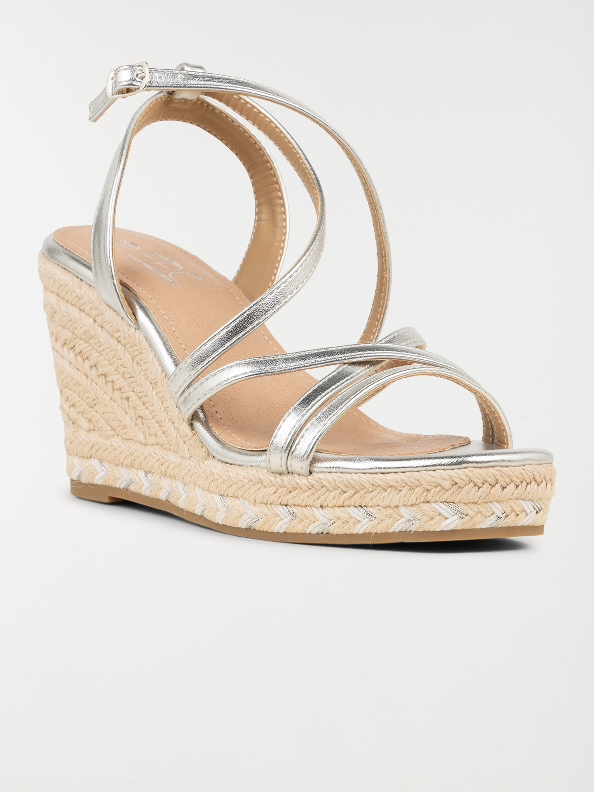 Sandale argentée compensée femme (36-41)
