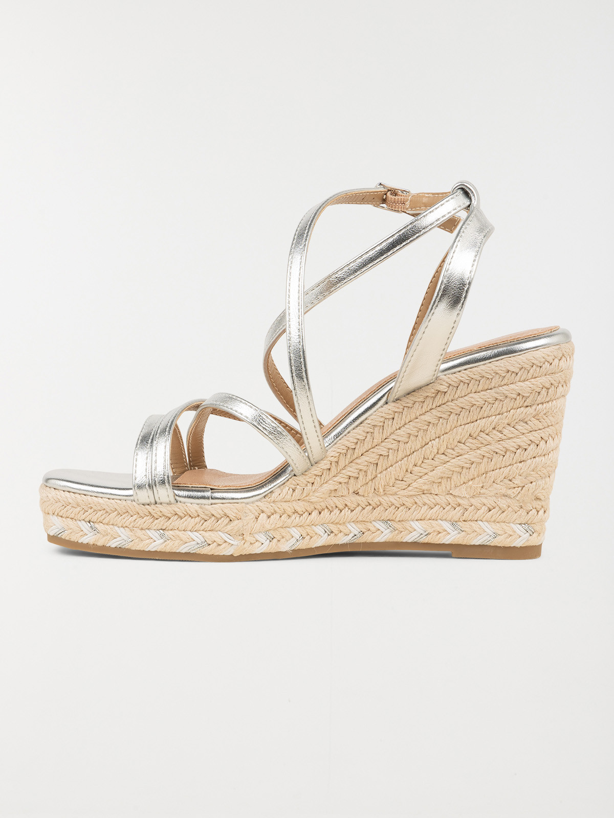 Sandale argentée compensée femme (36-41)