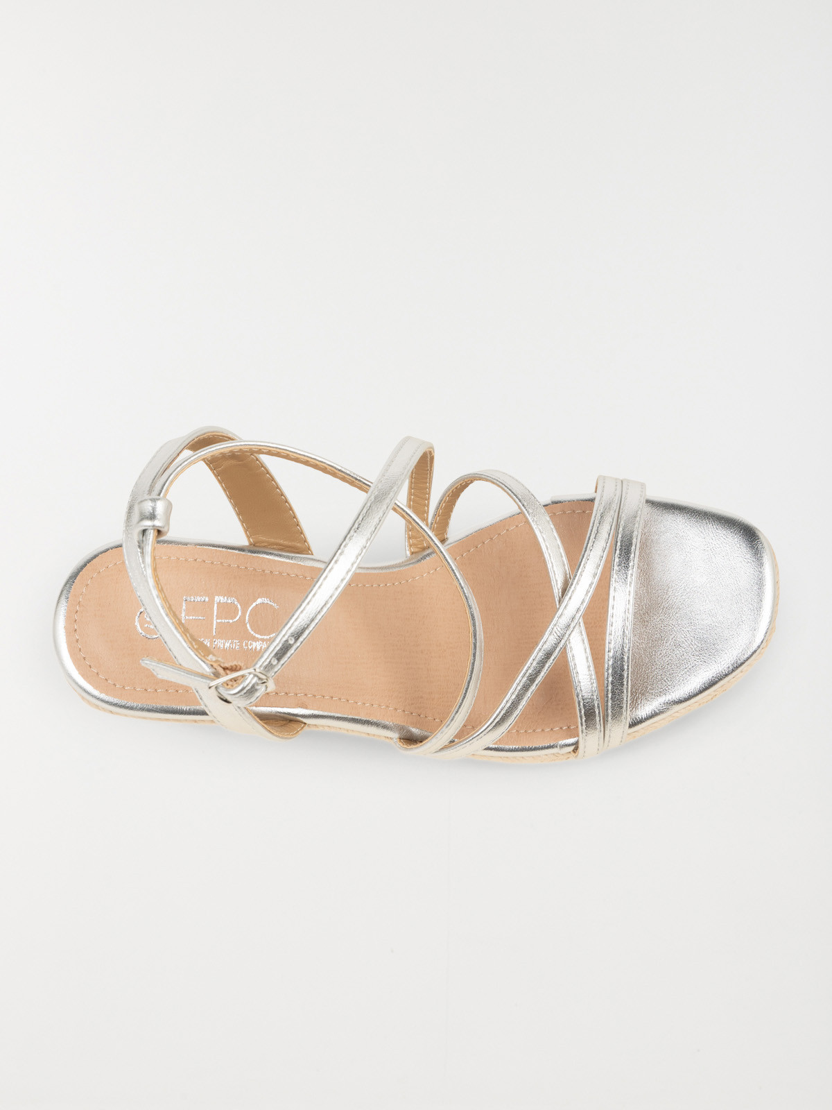 Sandale argentée compensée femme (36-41)