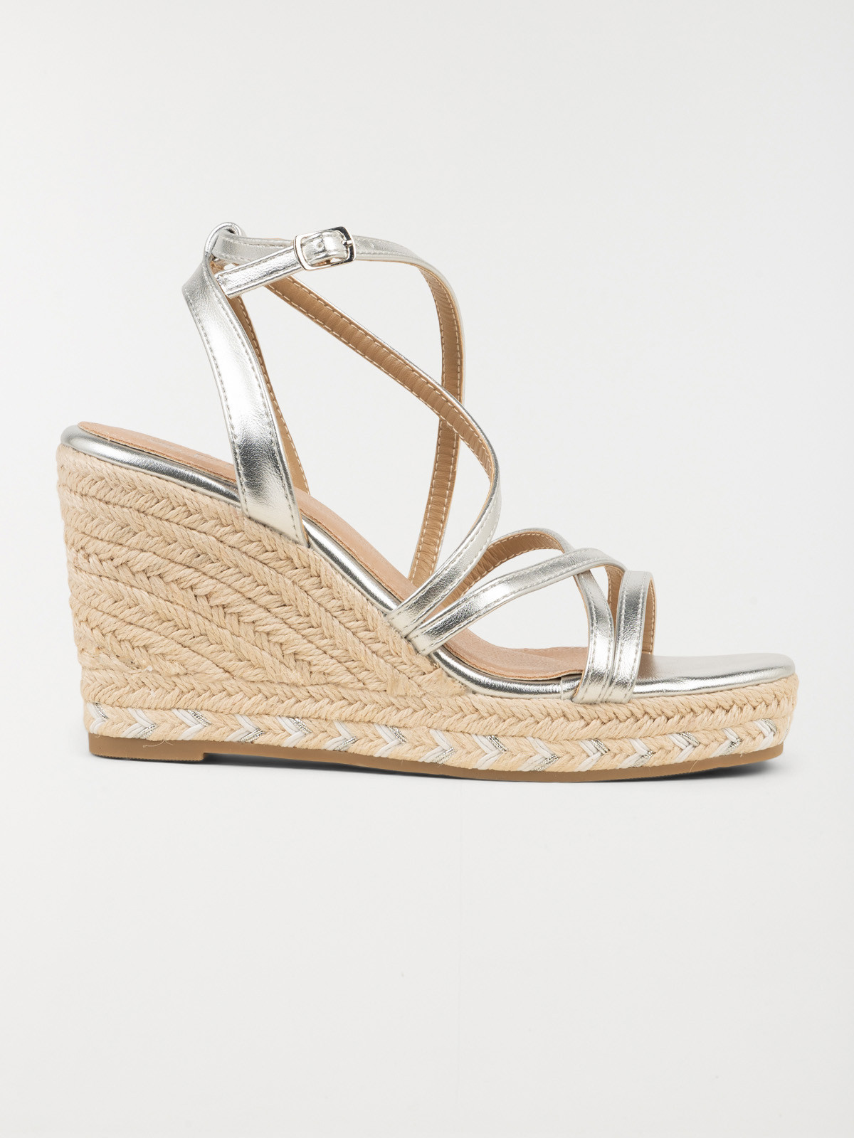 Sandale argentée compensée femme (36-41)